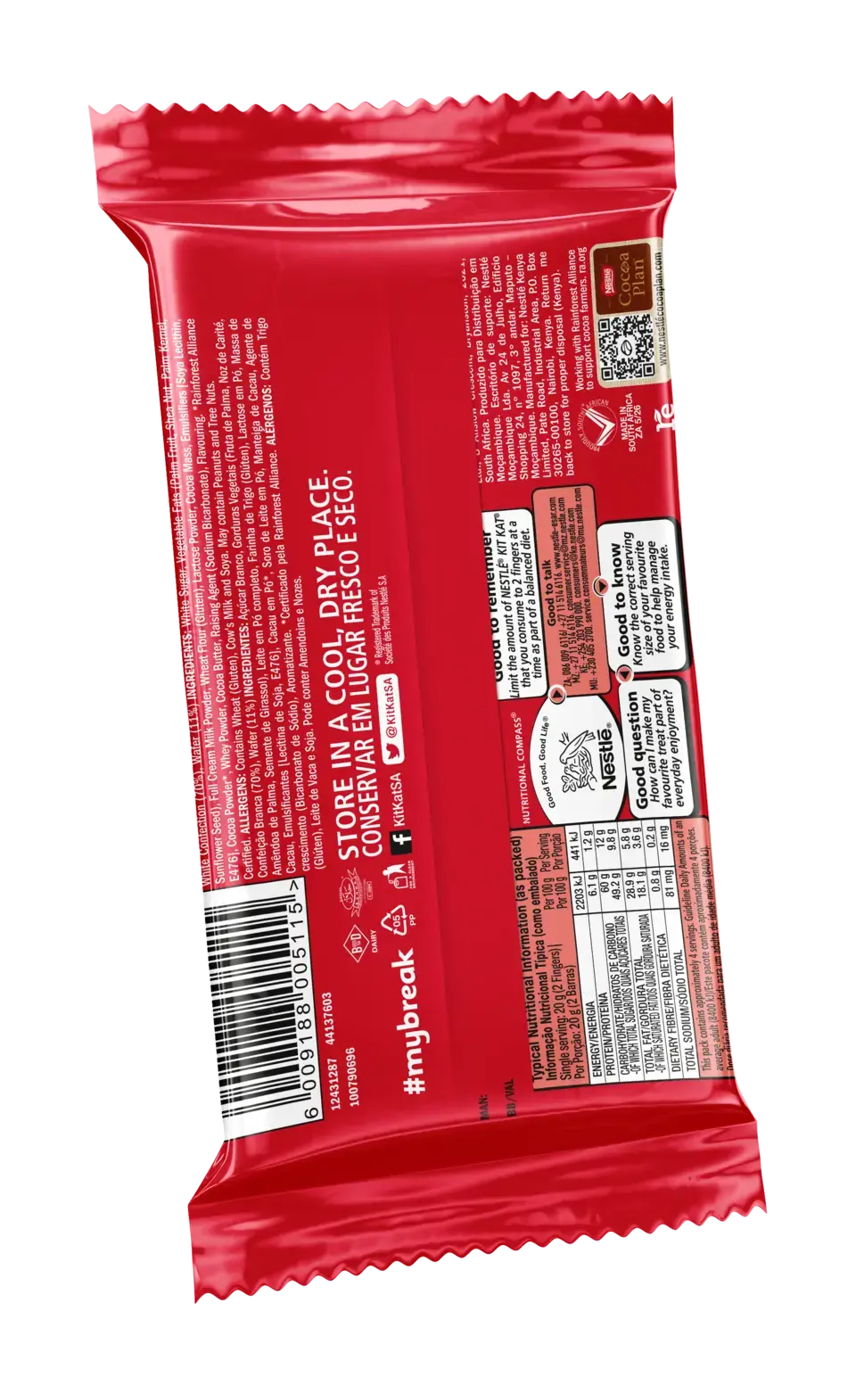 KitKat 8 Finger White Chocolate Slab 85g - back